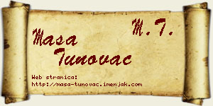 Maša Tunovac vizit kartica